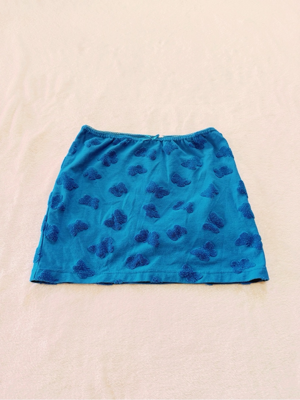 PacSun Teal Blue Mini Skirt with Textured Heart Accents